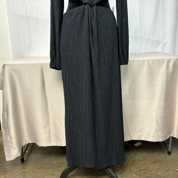 Lush Long Sleeve Twist Front Open Midrift Maxi Dress sz L - Picture 5 of 17